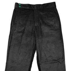 Mens 34 Gurkha Pants Black Corduroy High Waist Flat Front Straight Fit Trousers